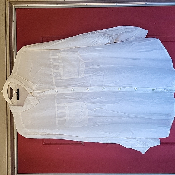 Style & Co. Tops - Style & Co. 100% Rayon White Long Sleeve Button Down Top sz 3x
